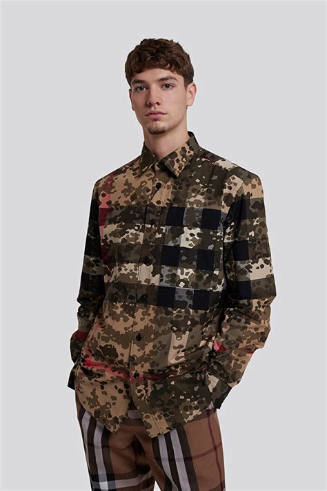 camisa burberry original|burberry camouflage shirt.